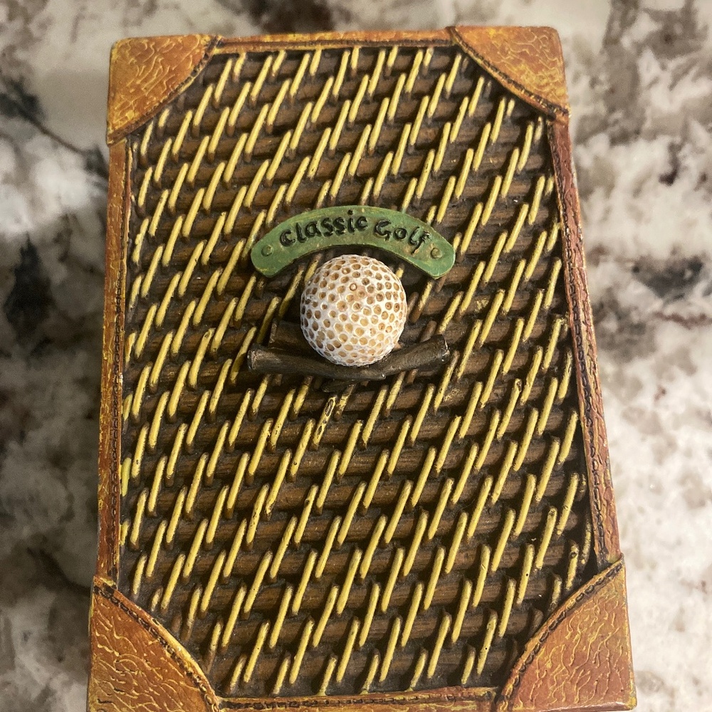 Golf keepsake box with photo holder